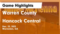 Warren County  vs Hancock Central  Game Highlights - Dec. 23, 2023