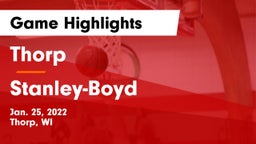 Thorp  vs Stanley-Boyd  Game Highlights - Jan. 25, 2022