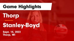 Thorp  vs Stanley-Boyd  Game Highlights - Sept. 14, 2022