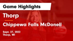 Thorp  vs Chippewa Falls McDonell  Game Highlights - Sept. 27, 2022