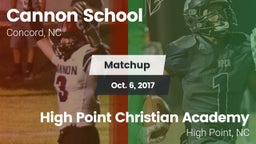 Matchup: Cannon vs. High Point Christian Academy  2017