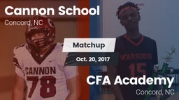 Matchup: Cannon vs. CFA Academy 2017