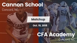 Matchup: Cannon vs. CFA Academy 2018