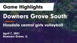 Downers Grove South  vs Hinsdale central girls volleyball Game Highlights - April 7, 2021