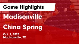 Madisonville  vs China Spring  Game Highlights - Oct. 2, 2020