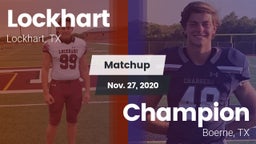 Matchup: Lockhart  vs. Champion  2020