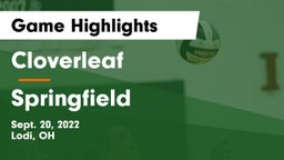 Cloverleaf  vs Springfield  Game Highlights - Sept. 20, 2022