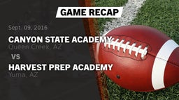 Recap: Canyon State Academy  vs. Harvest Prep Academy  2016
