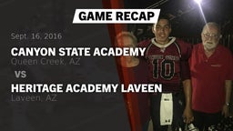 Recap: Canyon State Academy  vs. Heritage Academy Laveen 2016