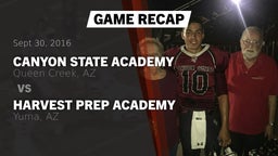 Recap: Canyon State Academy  vs. Harvest Prep Academy  2016