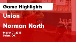 Union  vs Norman North  Game Highlights - March 7, 2019