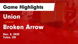 Union  vs Broken Arrow  Game Highlights - Dec. 8, 2020
