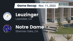 Recap: Leuzinger  vs. Notre Dame  2022