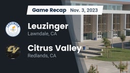 Recap: Leuzinger  vs. Citrus Valley  2023