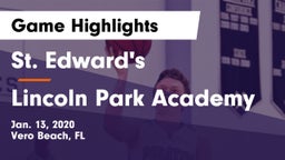 St. Edward's  vs Lincoln Park Academy Game Highlights - Jan. 13, 2020