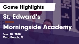 St. Edward's  vs Morningside Academy Game Highlights - Jan. 28, 2020