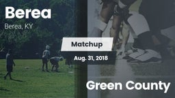 Matchup: Berea  vs. Green County 2018