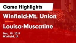 Winfield-Mt. Union  vs Louisa-Muscatine  Game Highlights - Dec. 15, 2017