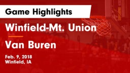 Winfield-Mt. Union  vs Van Buren Game Highlights - Feb. 9, 2018