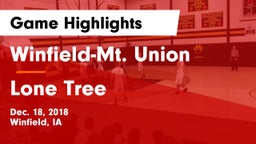 Winfield-Mt. Union  vs Lone Tree  Game Highlights - Dec. 18, 2018