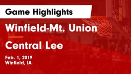 Winfield-Mt. Union  vs Central Lee  Game Highlights - Feb. 1, 2019