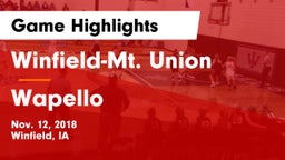 Winfield-Mt. Union  vs Wapello  Game Highlights - Nov. 12, 2018