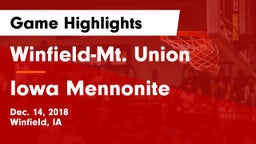 Winfield-Mt. Union  vs Iowa Mennonite Game Highlights - Dec. 14, 2018