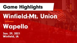 Winfield-Mt. Union  vs Wapello  Game Highlights - Jan. 29, 2021