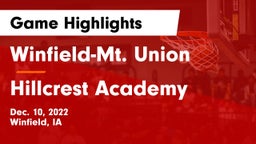 Winfield-Mt. Union  vs Hillcrest Academy  Game Highlights - Dec. 10, 2022