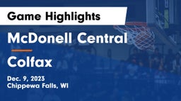 McDonell Central  vs Colfax  Game Highlights - Dec. 9, 2023