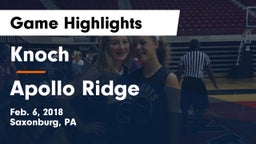 Knoch  vs Apollo Ridge Game Highlights - Feb. 6, 2018