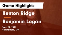 Kenton Ridge  vs Benjamin Logan  Game Highlights - Jan. 21, 2021