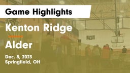 Kenton Ridge  vs Alder  Game Highlights - Dec. 8, 2023