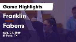 Franklin  vs Fabens Game Highlights - Aug. 23, 2019