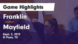 Franklin  vs Mayfield  Game Highlights - Sept. 3, 2019