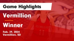 Vermillion  vs Winner  Game Highlights - Feb. 29, 2024