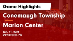 Conemaugh Township  vs Marion Center  Game Highlights - Jan. 11, 2024