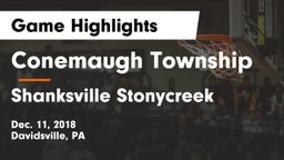 Conemaugh Township  vs Shanksville Stonycreek Game Highlights - Dec. 11, 2018