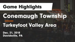 Conemaugh Township  vs Turkeyfoot Valley Area Game Highlights - Dec. 21, 2018