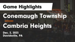 Conemaugh Township  vs Cambria Heights  Game Highlights - Dec. 2, 2023