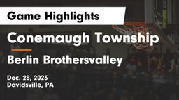 Conemaugh Township  vs Berlin Brothersvalley  Game Highlights - Dec. 28, 2023
