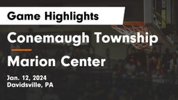 Conemaugh Township  vs Marion Center  Game Highlights - Jan. 12, 2024