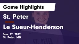 St. Peter  vs Le Sueur-Henderson  Game Highlights - Jan. 12, 2019