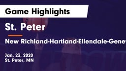 St. Peter  vs New Richland-Hartland-Ellendale-Geneva  Game Highlights - Jan. 23, 2020