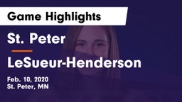 St. Peter  vs LeSueur-Henderson  Game Highlights - Feb. 10, 2020