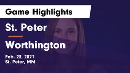 St. Peter  vs Worthington  Game Highlights - Feb. 23, 2021