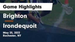 Brighton  vs  Irondequoit  Game Highlights - May 25, 2022