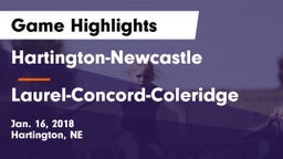 Hartington-Newcastle  vs Laurel-Concord-Coleridge  Game Highlights - Jan. 16, 2018