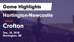 Hartington-Newcastle  vs Crofton  Game Highlights - Jan. 18, 2018