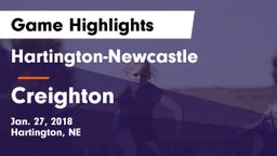 Hartington-Newcastle  vs Creighton  Game Highlights - Jan. 27, 2018